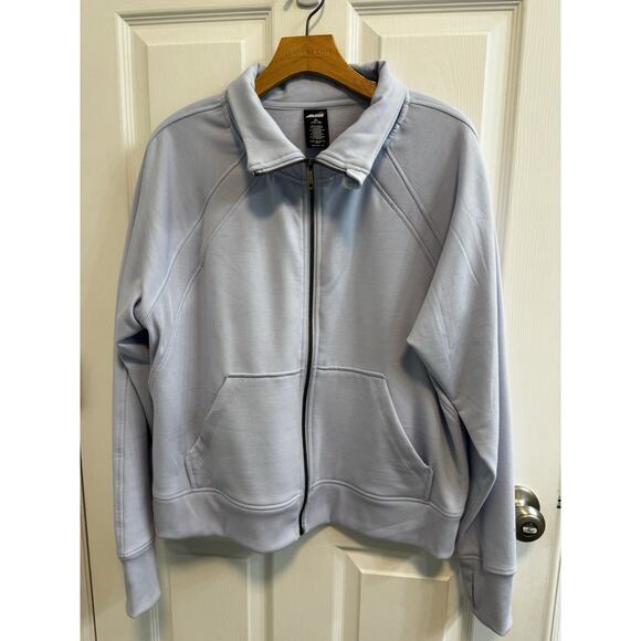 Avia Women’s XL (16-18) Light Blue Soft Fleece Lined Jacket Zip Collar Pockets - Picture 1 of 10